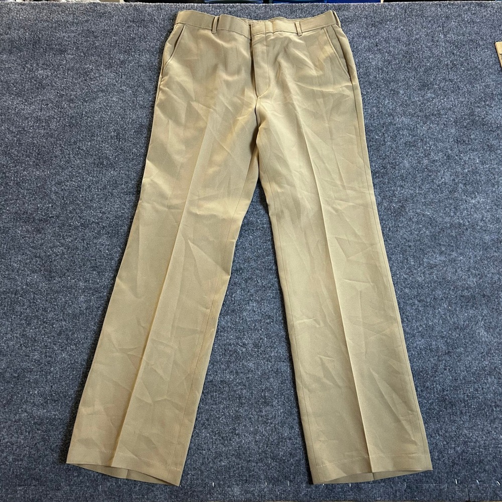 Levi's Action Slacks Mens Size 34x31 Tan Sta-Prest Vintage Straight Leg Trousers